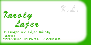 karoly lajer business card