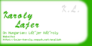 karoly lajer business card